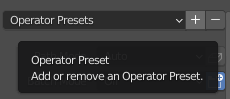 Saving preset